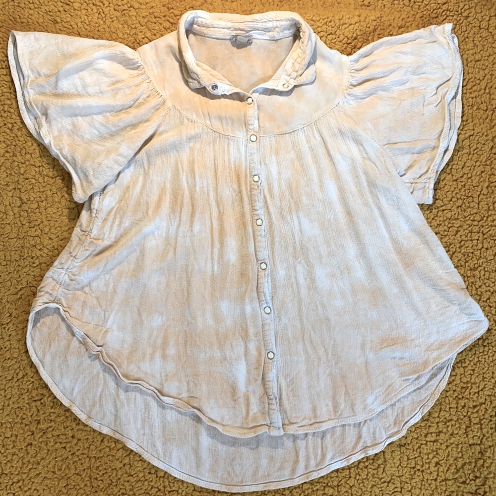 Urban Outfitters Orange Tie-Dye Blouse